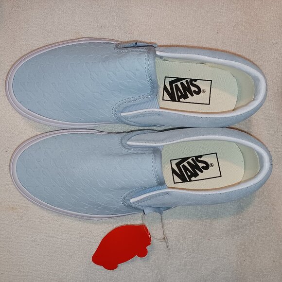 VANS Men's 5/Women's 6.5 Slip On Houndstooth Embossed Suede Winter Sky - Picture 3 of 12